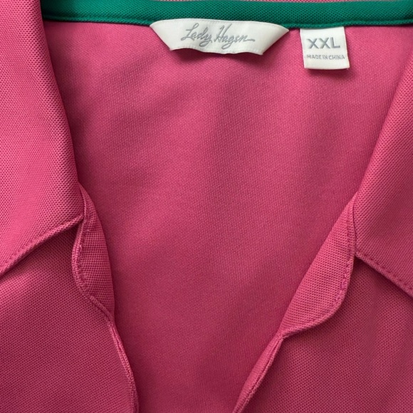 Lady Hagen Sleeveless Fuchsia Golf Polo with Scallop Neck - Picture 4 of 4